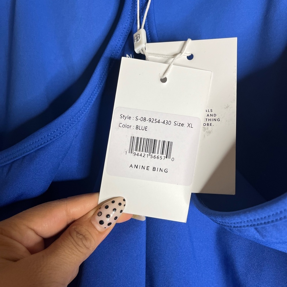 NWT Anine Bing sport Cai Tank blue size XL - Picture 6 of 8